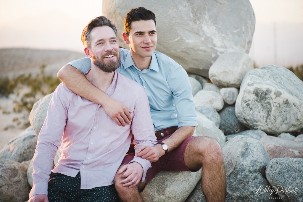 same sex engagement session, palm springs same sex couples session