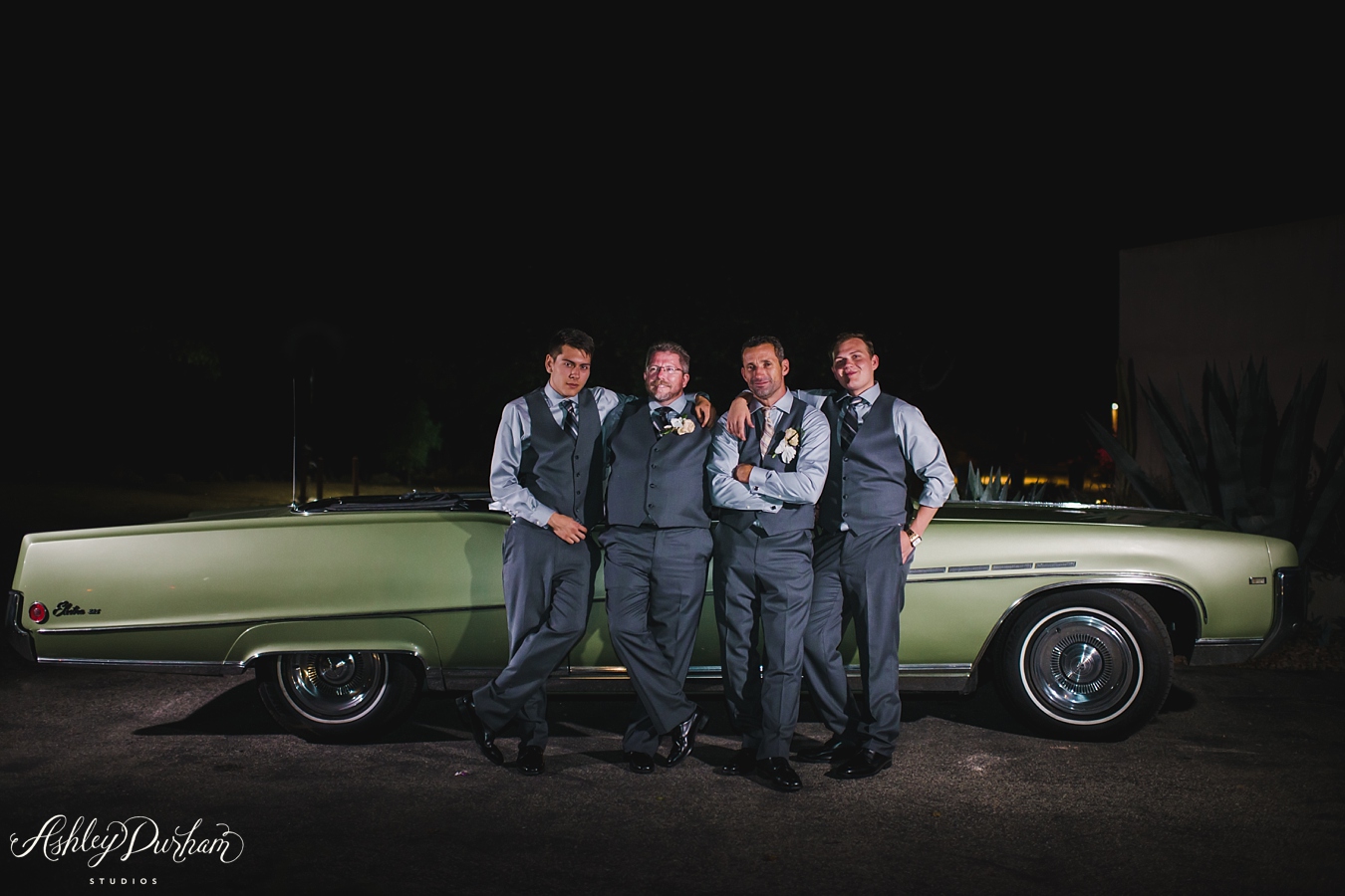 vintage car, OCF groomsmen photos