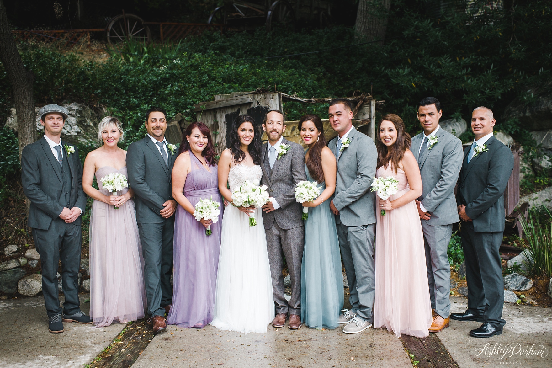 Green mountain ranch weddings, multicolored bridesmaid dresses, tulle wedding dress, tulle bridesmaid dresses