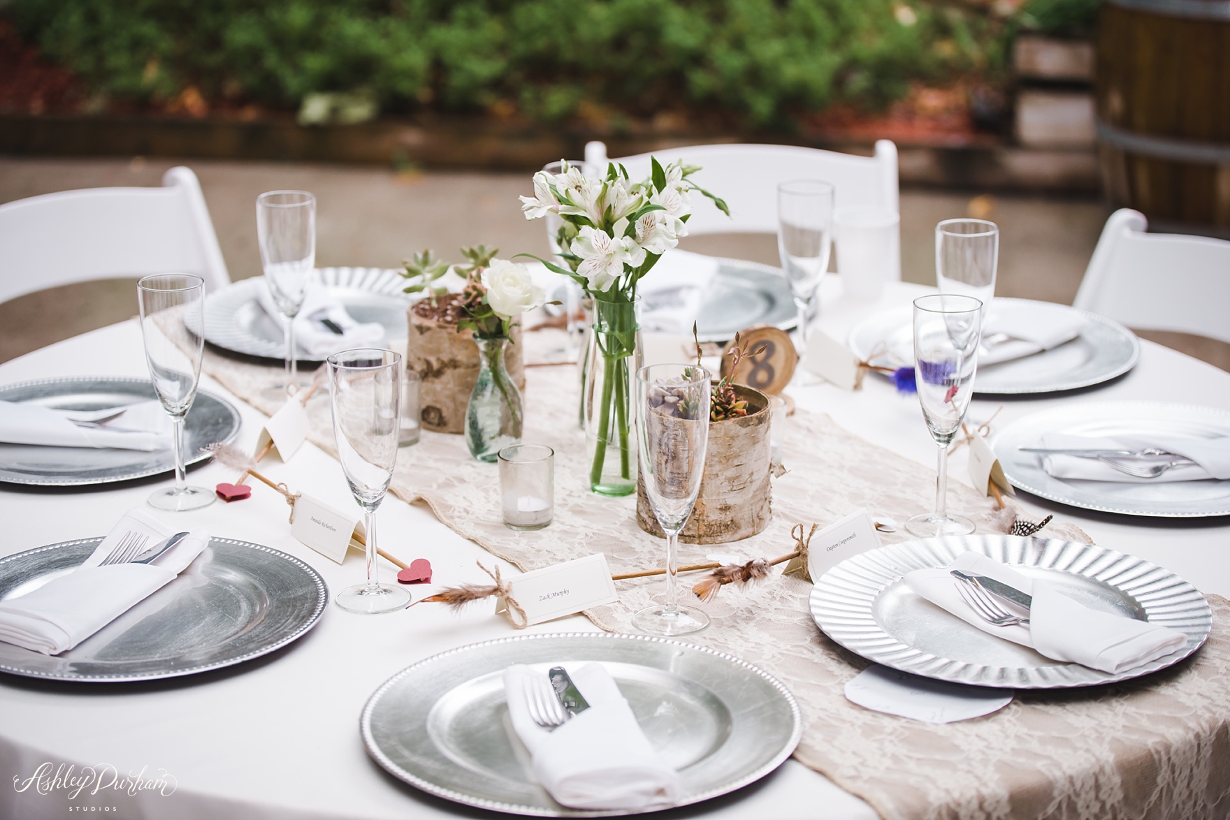 Green Mountain Ranch Wedding, simple wedding table settings