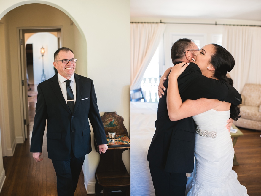 first look with dad, o'donnell house wedding