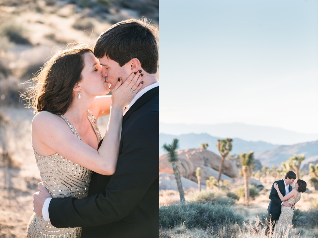 joshua tree photographer, gold dress, desert couples session, southern california desert wedding photographer 