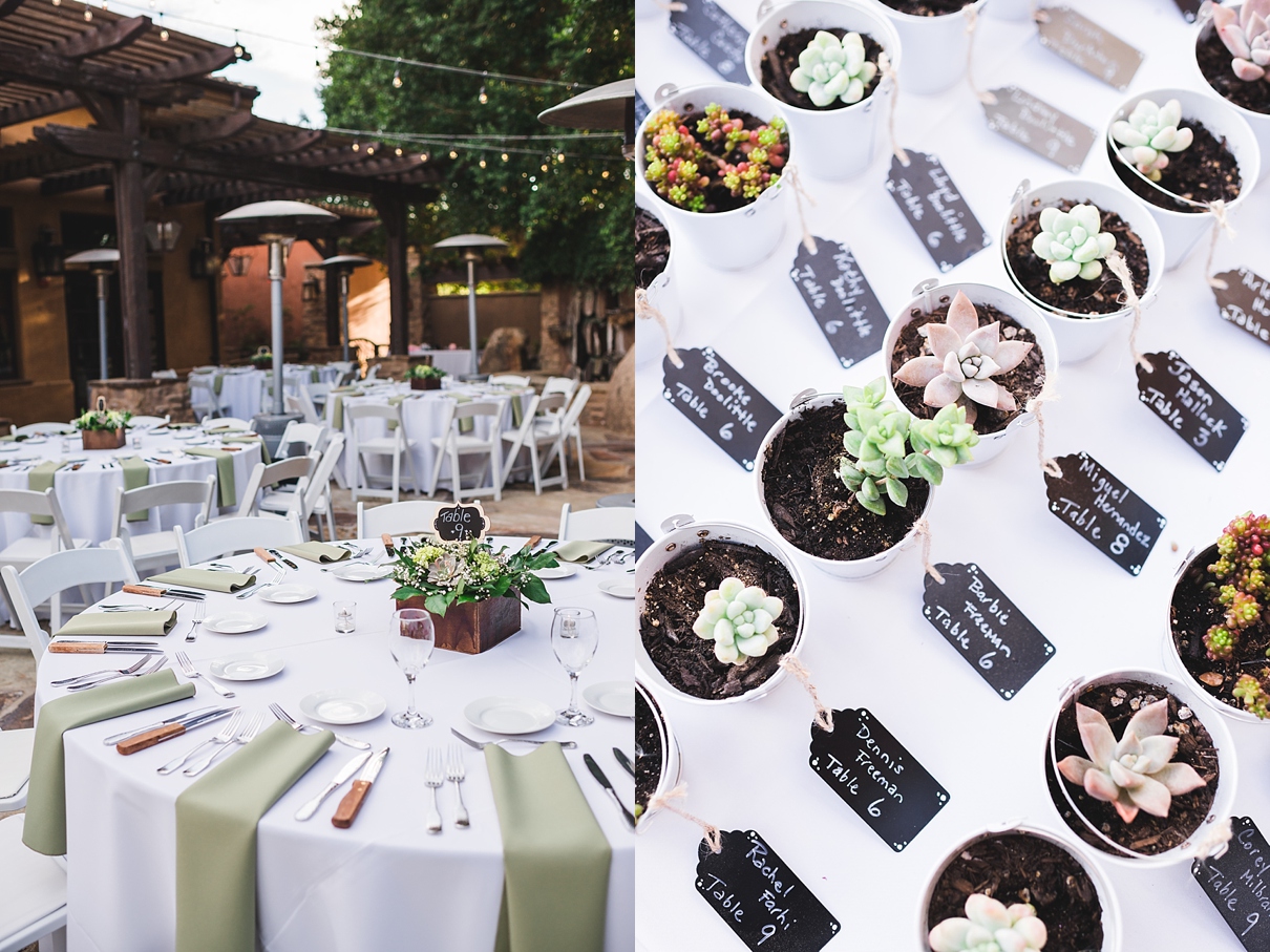 succulent wedding favor, plants for wedding favors, jackalope ranch wedding, jackalope ranch outdoor patio wedding