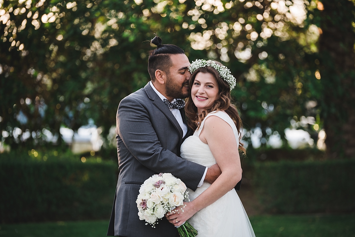 jackalope ranch weddings, my little flower shop palm springs, blush bridal couture , grey suit with bowtie
