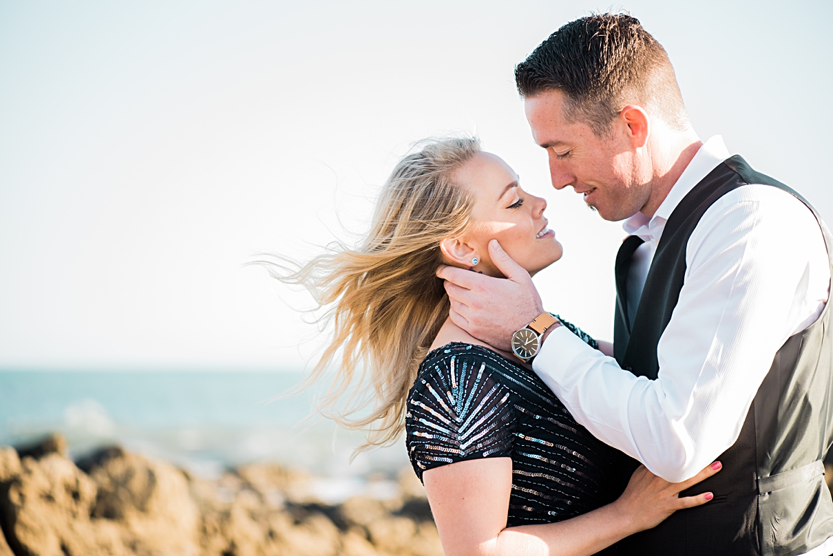Malibu beach engagement, Leo Carillo photo session, beach engagement photos, California beach engagement session, what to wear for beach engagement session, ball gown beach engagement session