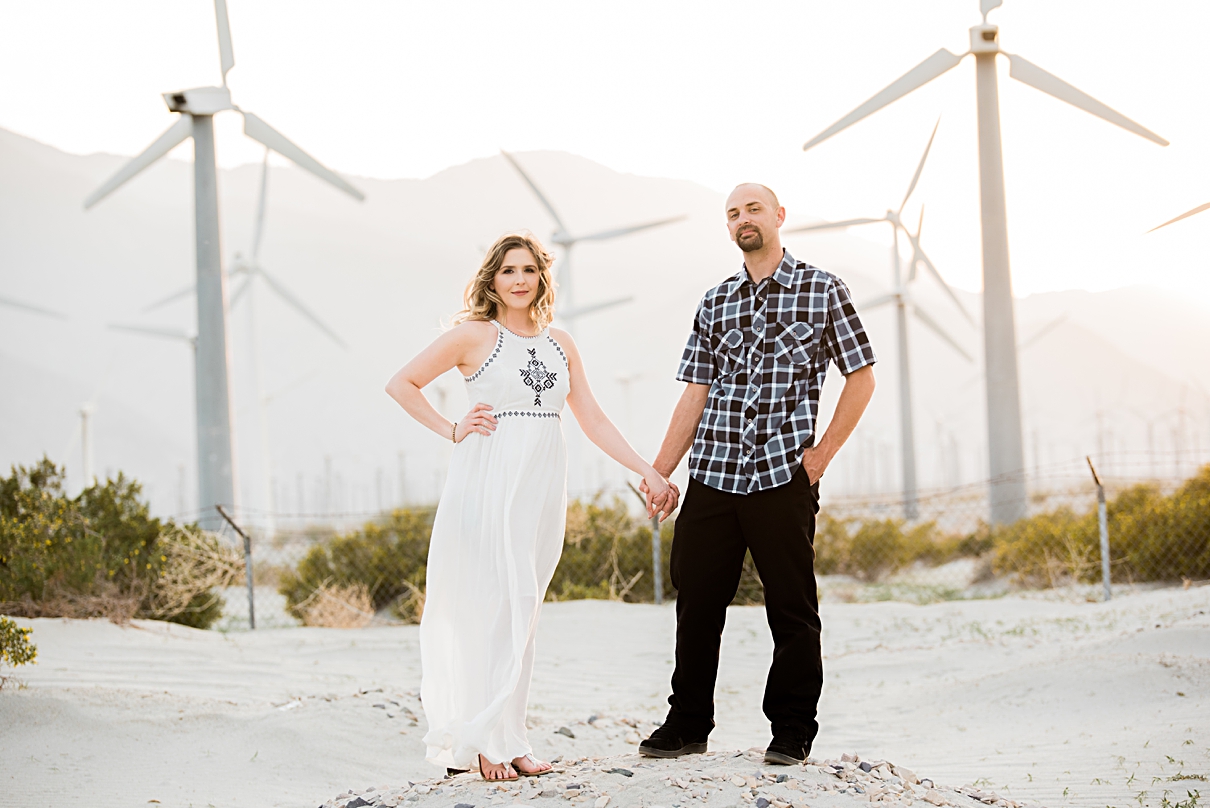 Palm Springs windmills photos, Palm Springs engagement session, Palm Springs engagement photographer, destination engagement session, desert engagement photos, Randy and Ashley engagement photos