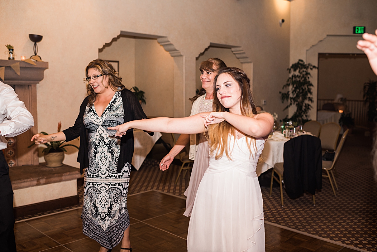 having fun at wedding reception
