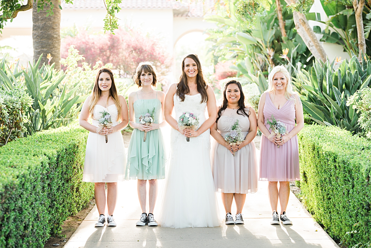 multi hued bridesmaids