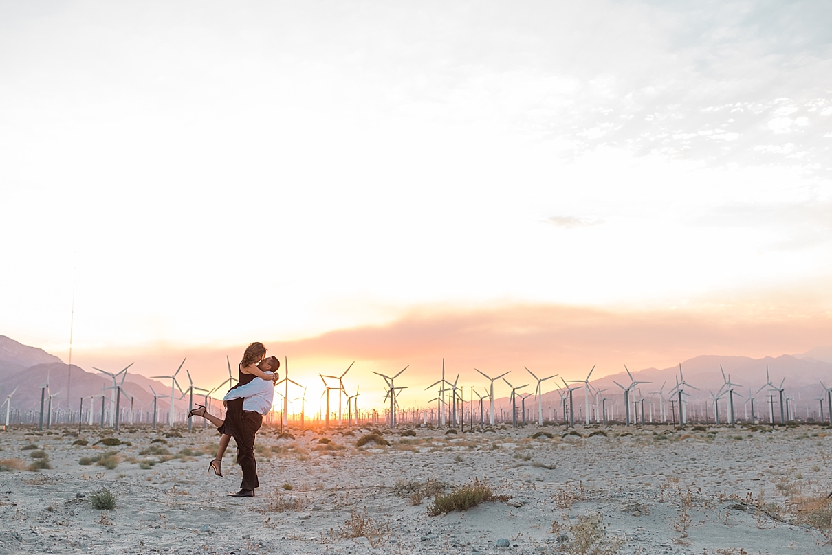 Palm Springs wedding photographer, Palm Springs windmills photography, Palm Springs engagement session, desert windmill engagement session