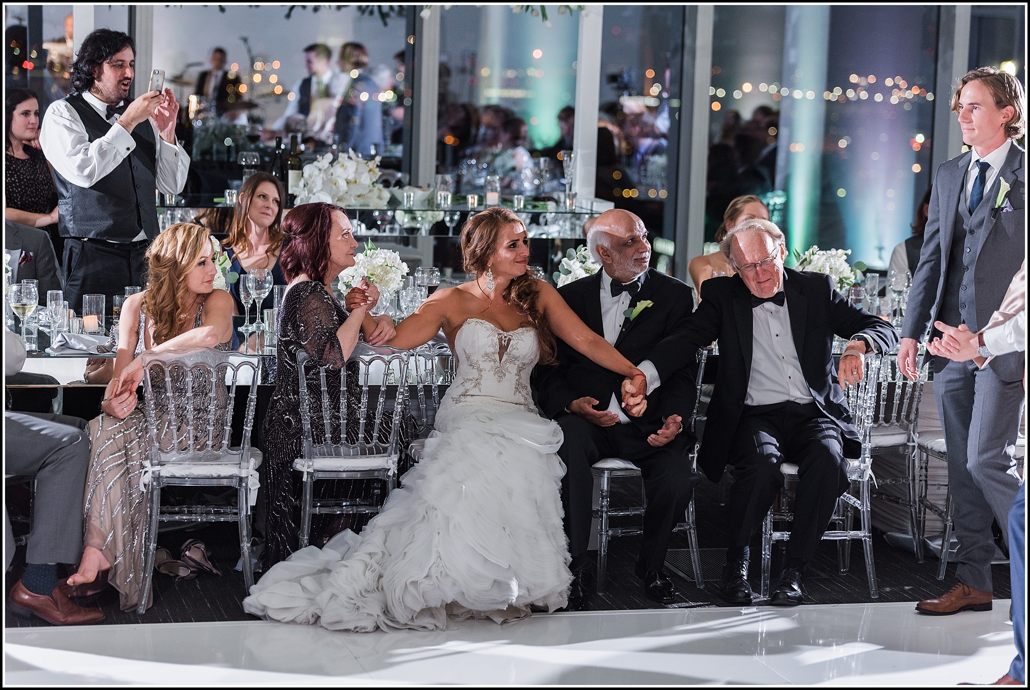  favorite wedding images 2016, wedding photos from 2016, our favorite wedding photos, wedding reception, bride with parents at wedding reception