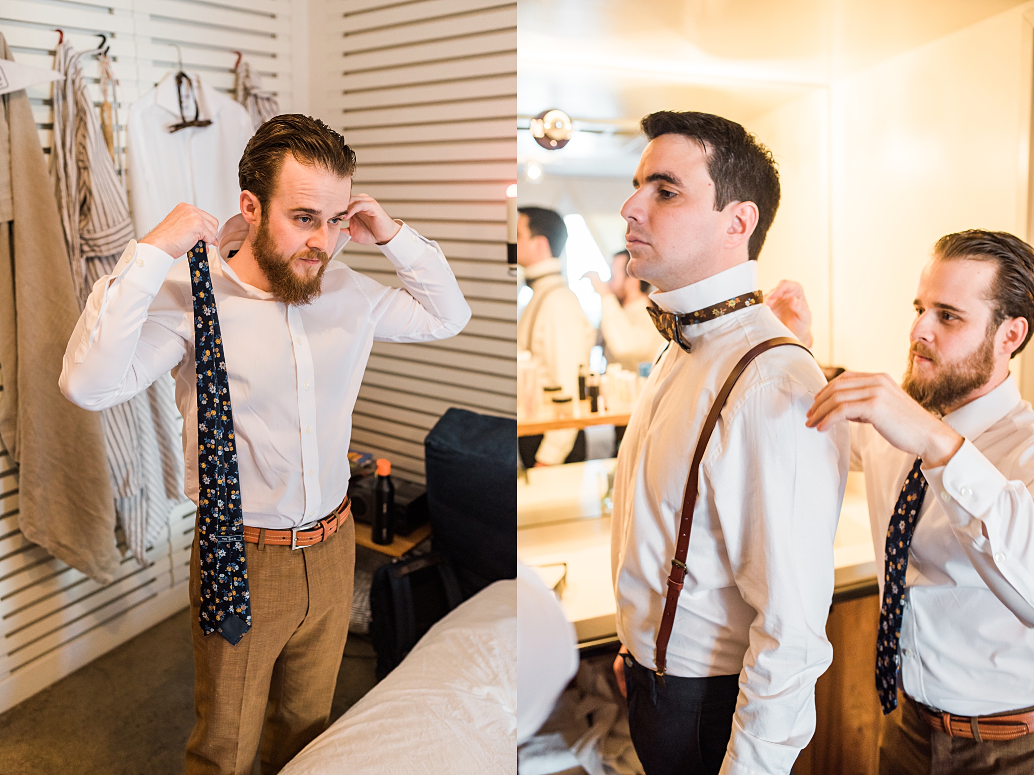 groom getting ready at Ace Hotel in Palm Springs
