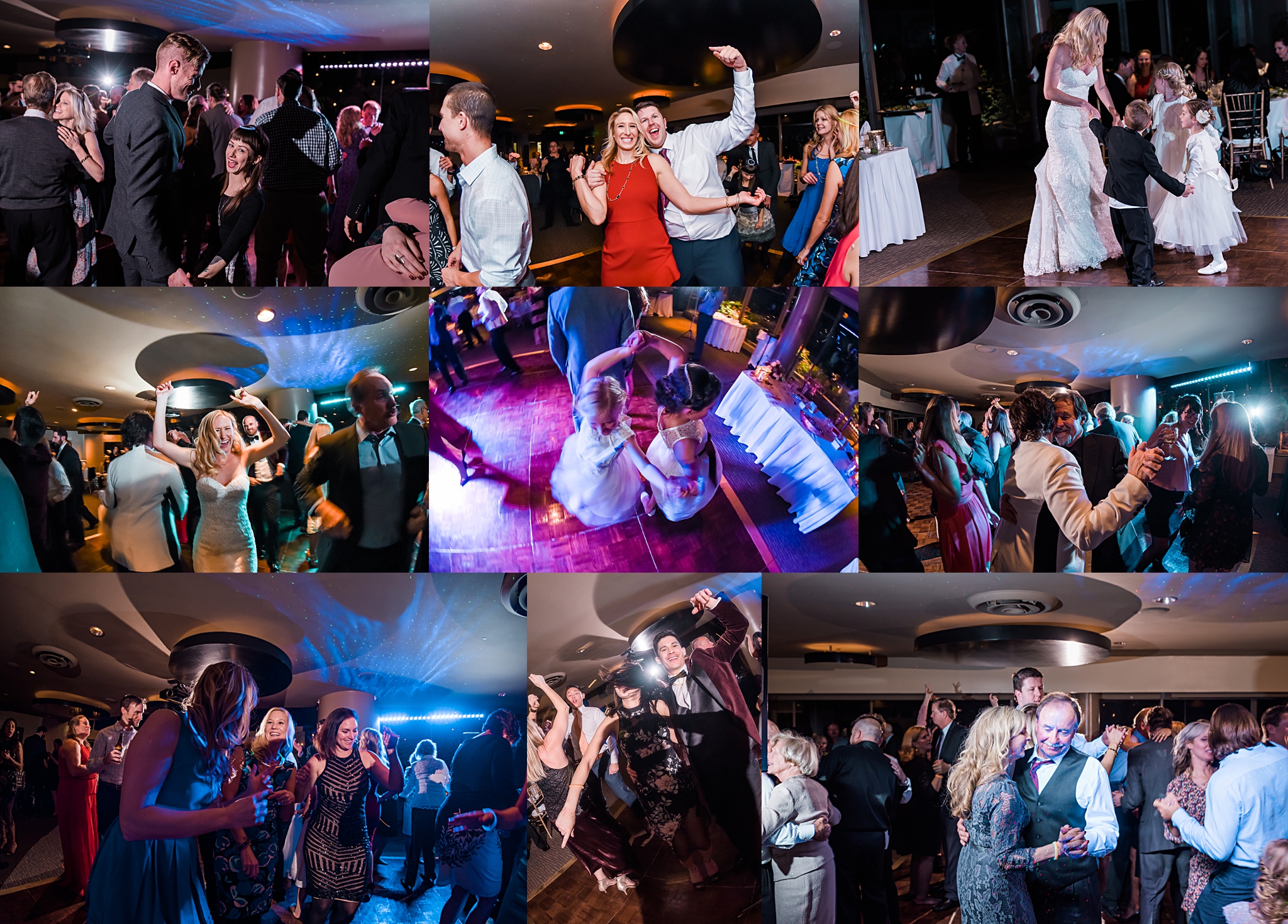 busy dance floor at wedding