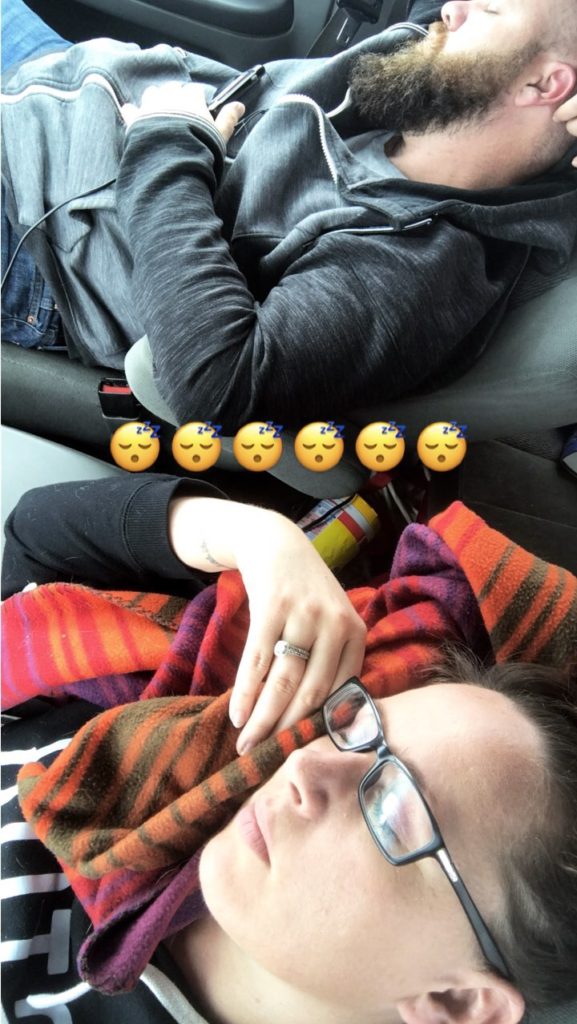 taking a nap in traffic