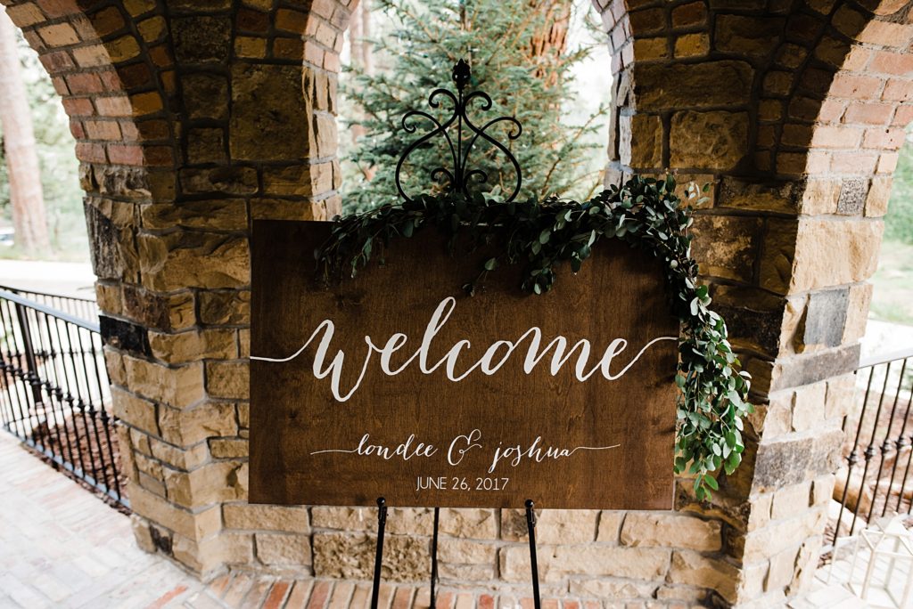 wood calligraphy wedding welcome sign