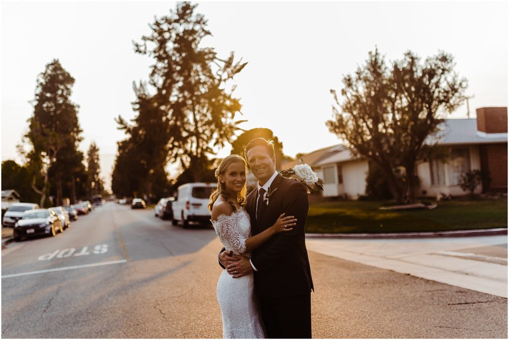 neighborhood wedding portraits in long beach