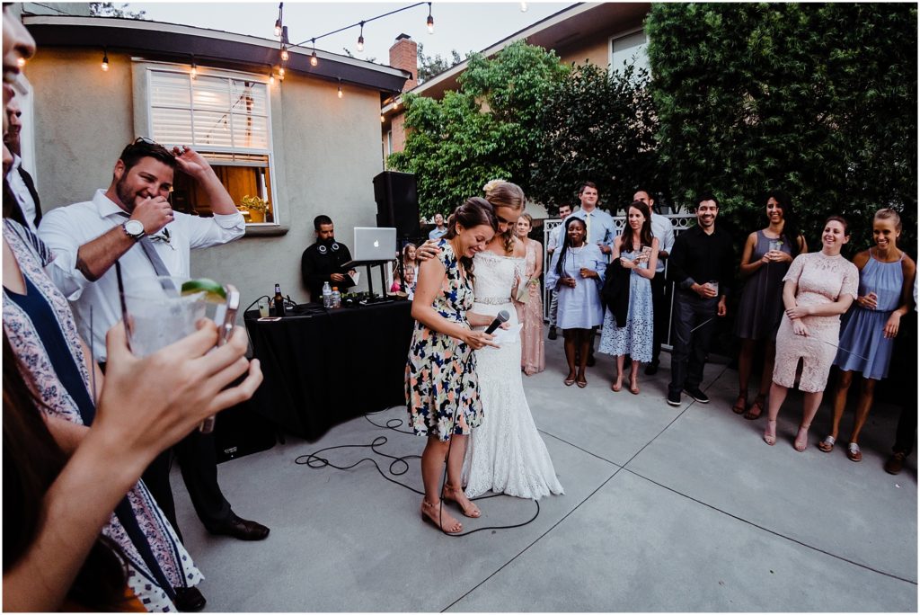 backyard wedding reception guests
