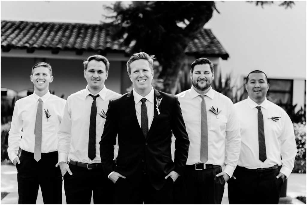 wedding party photos at long beach community college