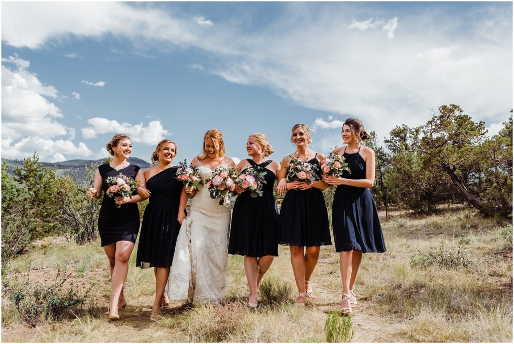 mountain bride with bridal party