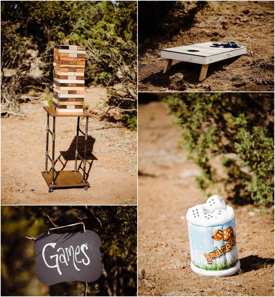 mountain cabin backyard wedding reception