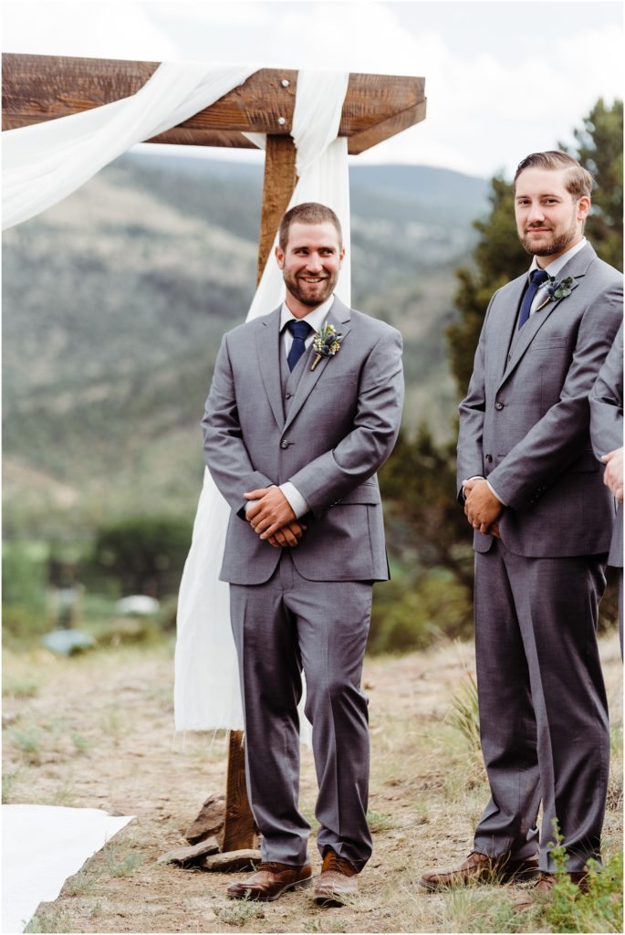 south fork cabin wedding ceremony outside