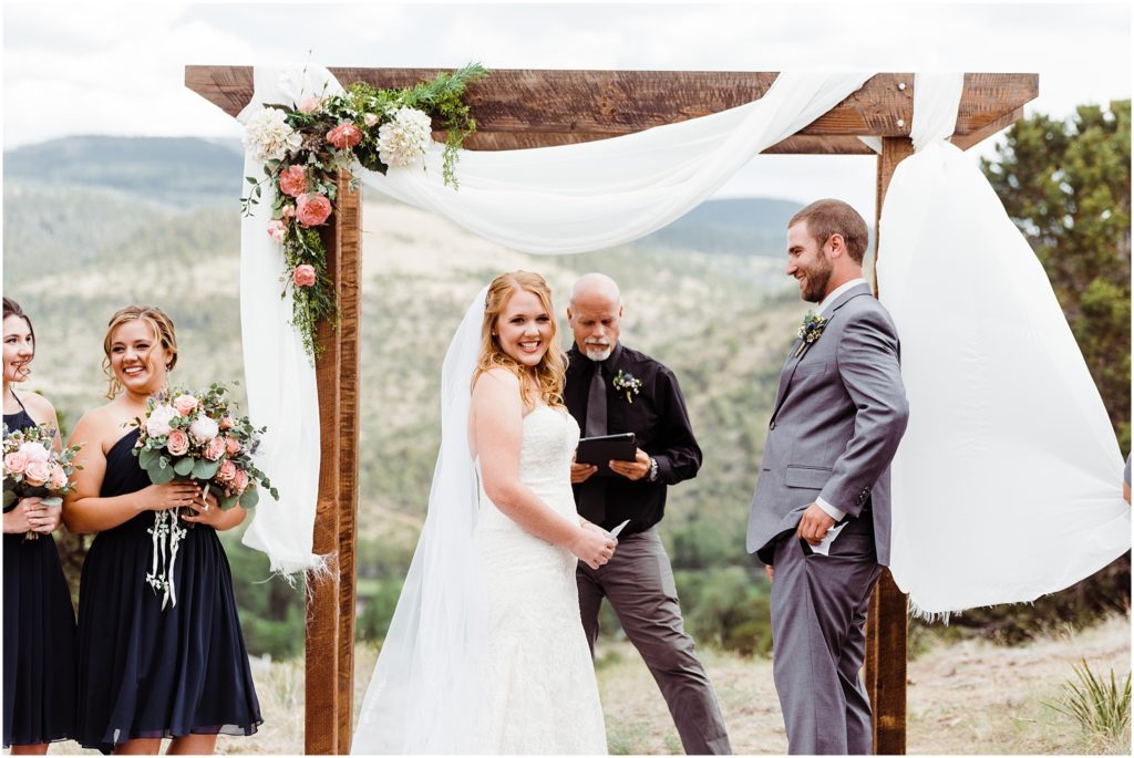 south fork cabin wedding ceremony outside