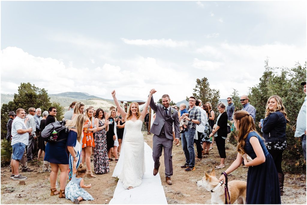 south fork cabin wedding ceremony outside