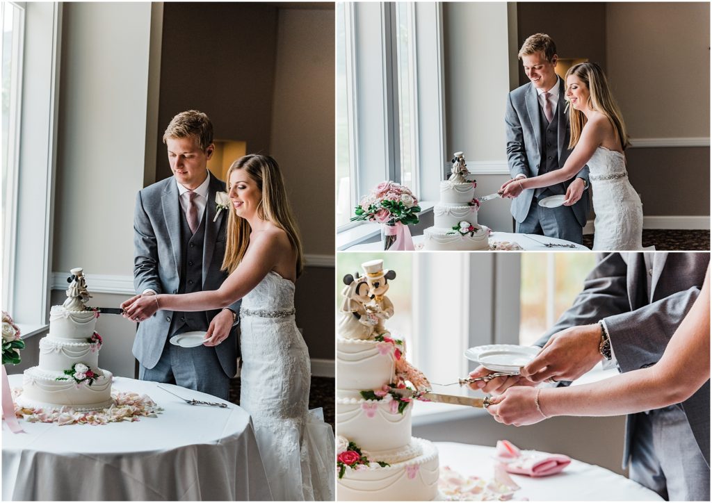 disney themed wedding cake with hidden mickeys