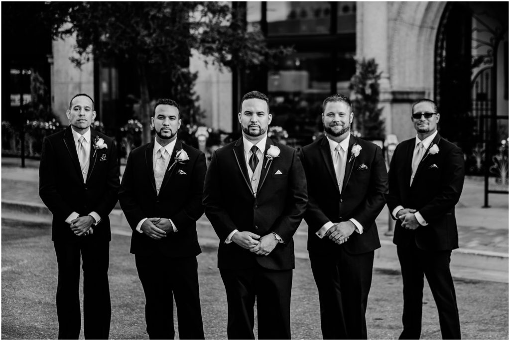 wedding party photos downtown colorado springs