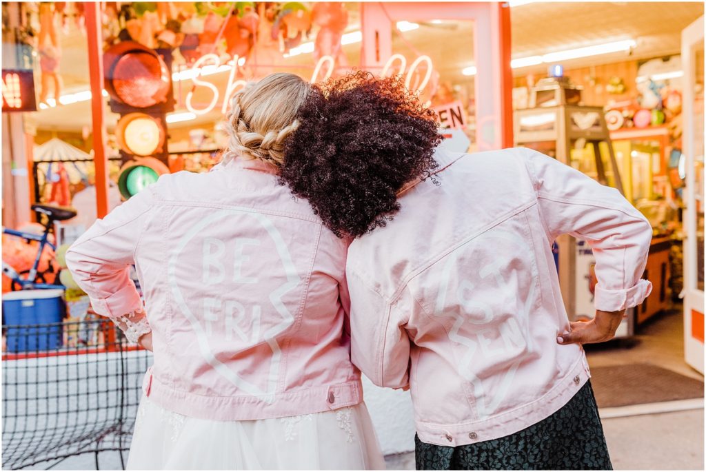 pink best friends jean jackets
