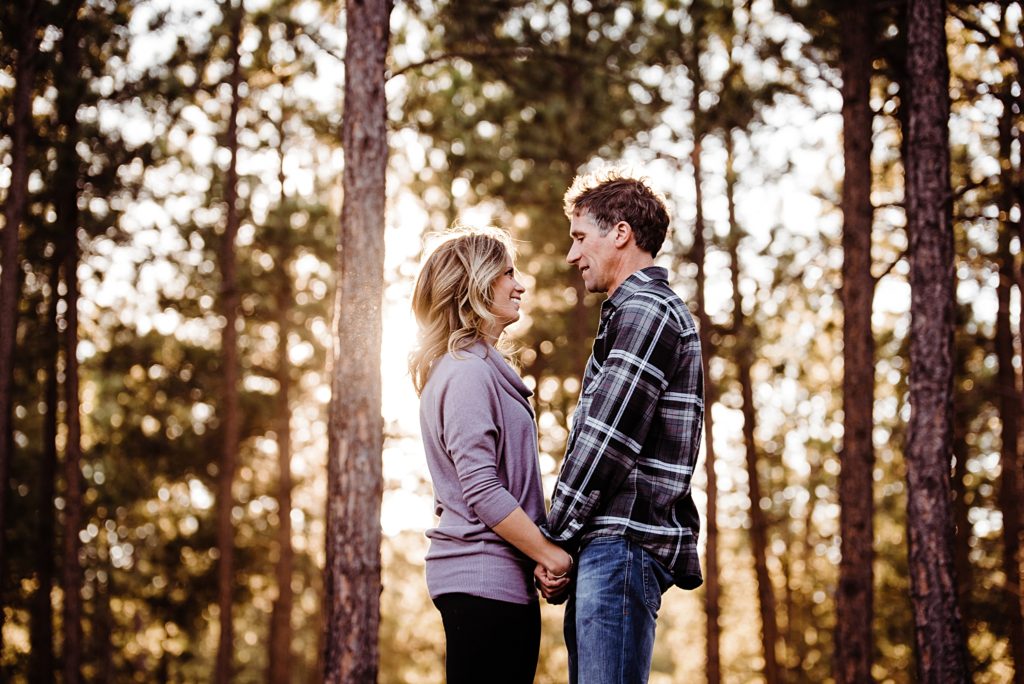 rustic engagement session at fox run park in colorado springs