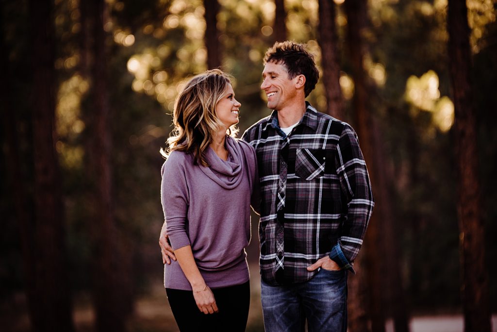 rustic engagement session at fox run park in colorado springs