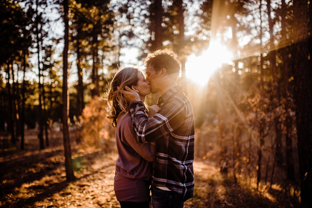 rustic engagement session at fox run park in colorado springs