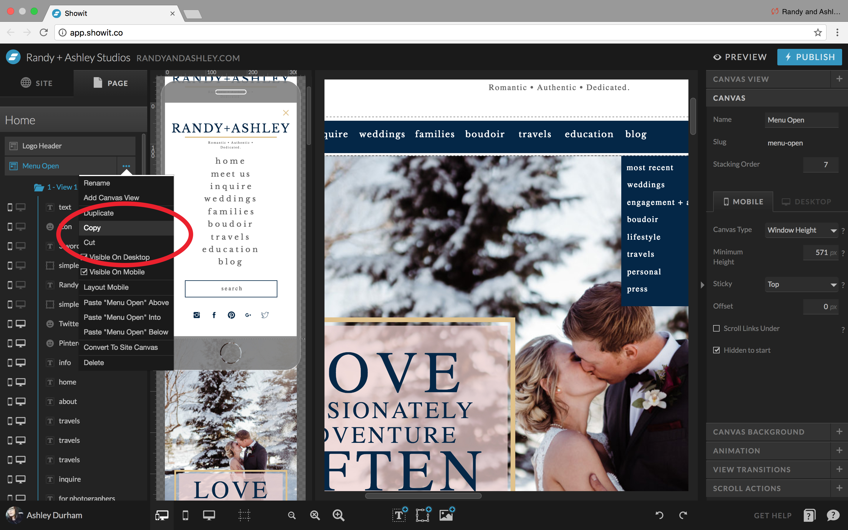 How to add a mobile menu to Instagram tutorial