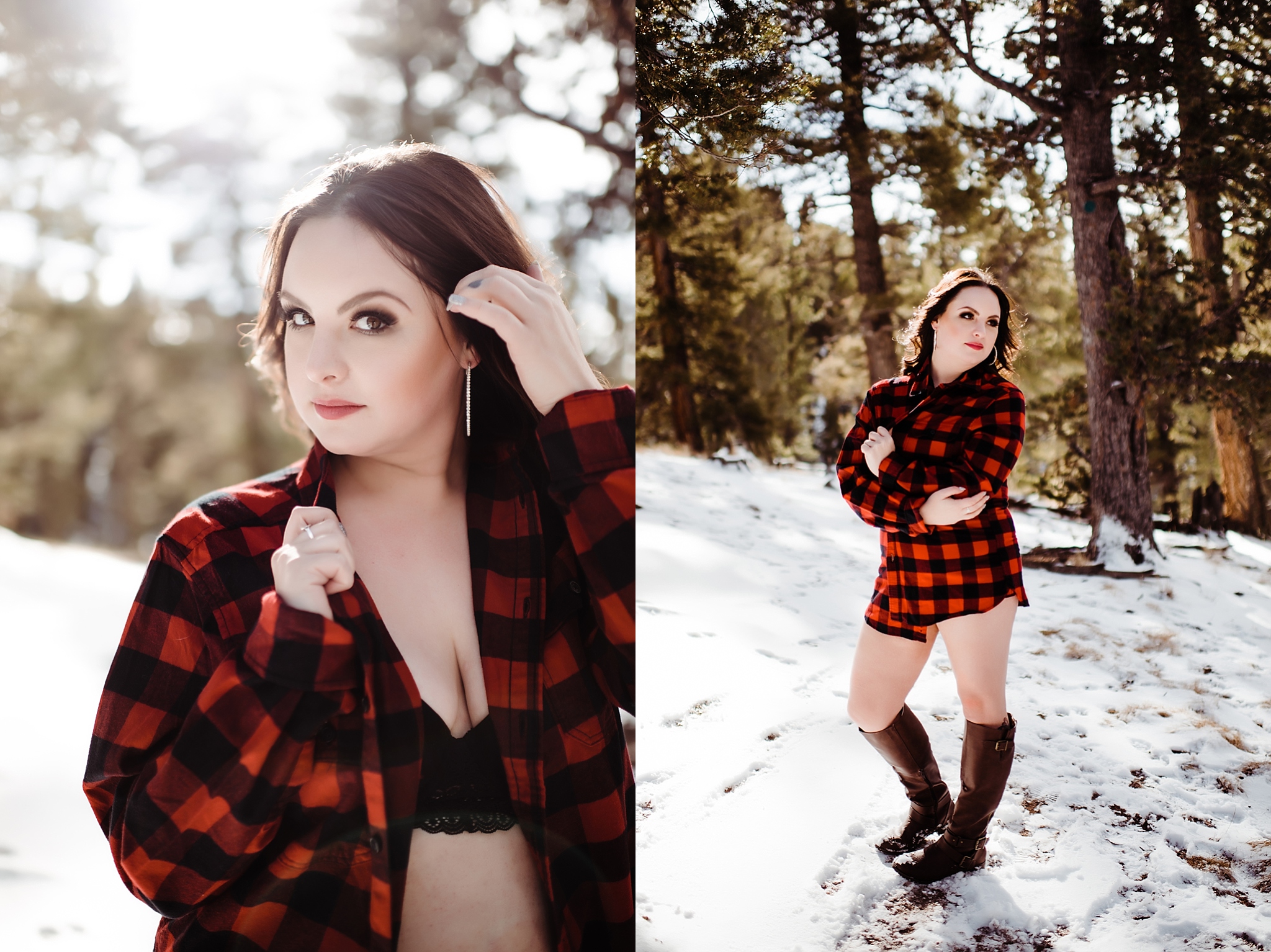 snowy outdoor mountain boudoir in colorado