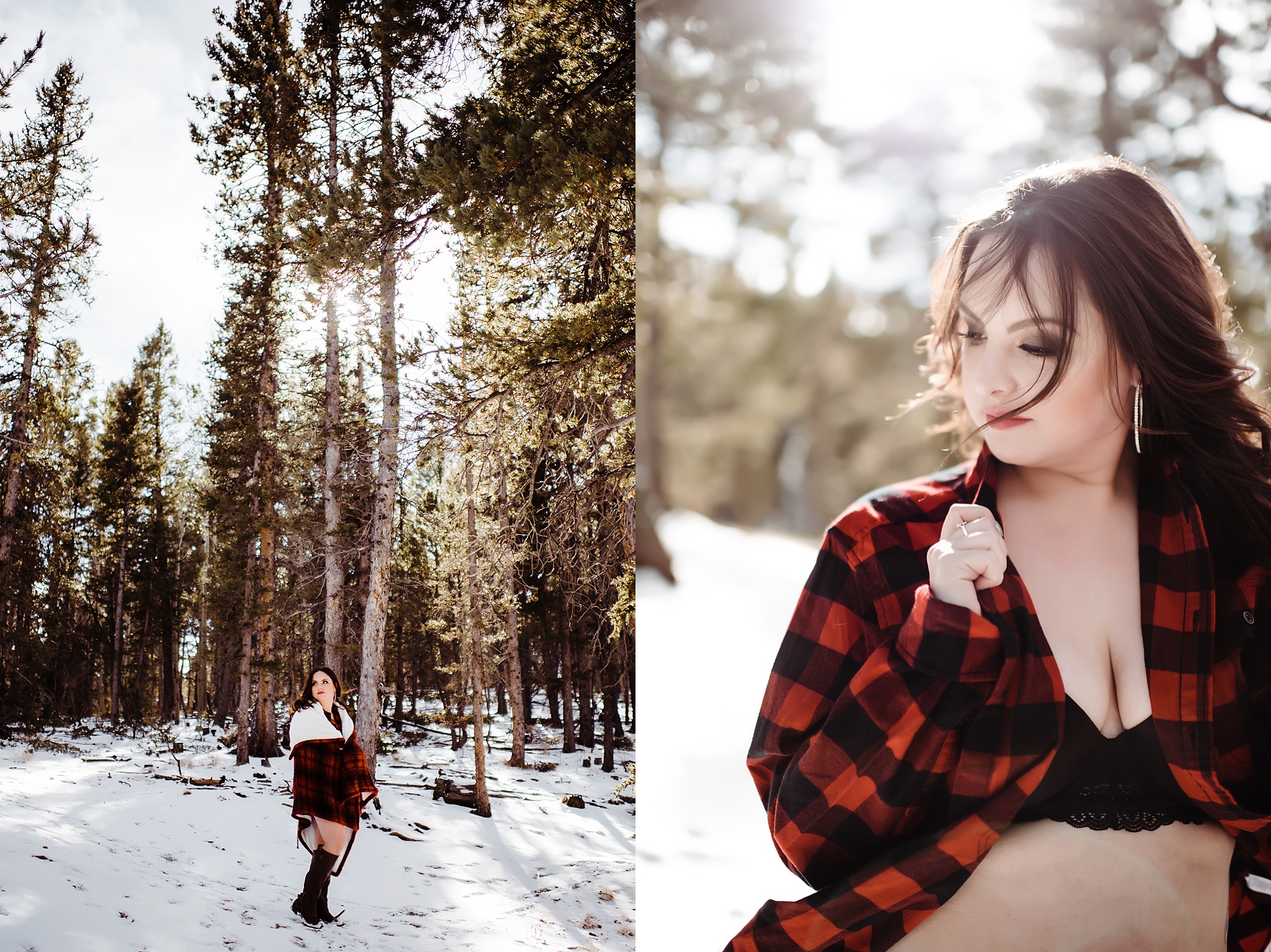 snowy outdoor mountain boudoir in colorado