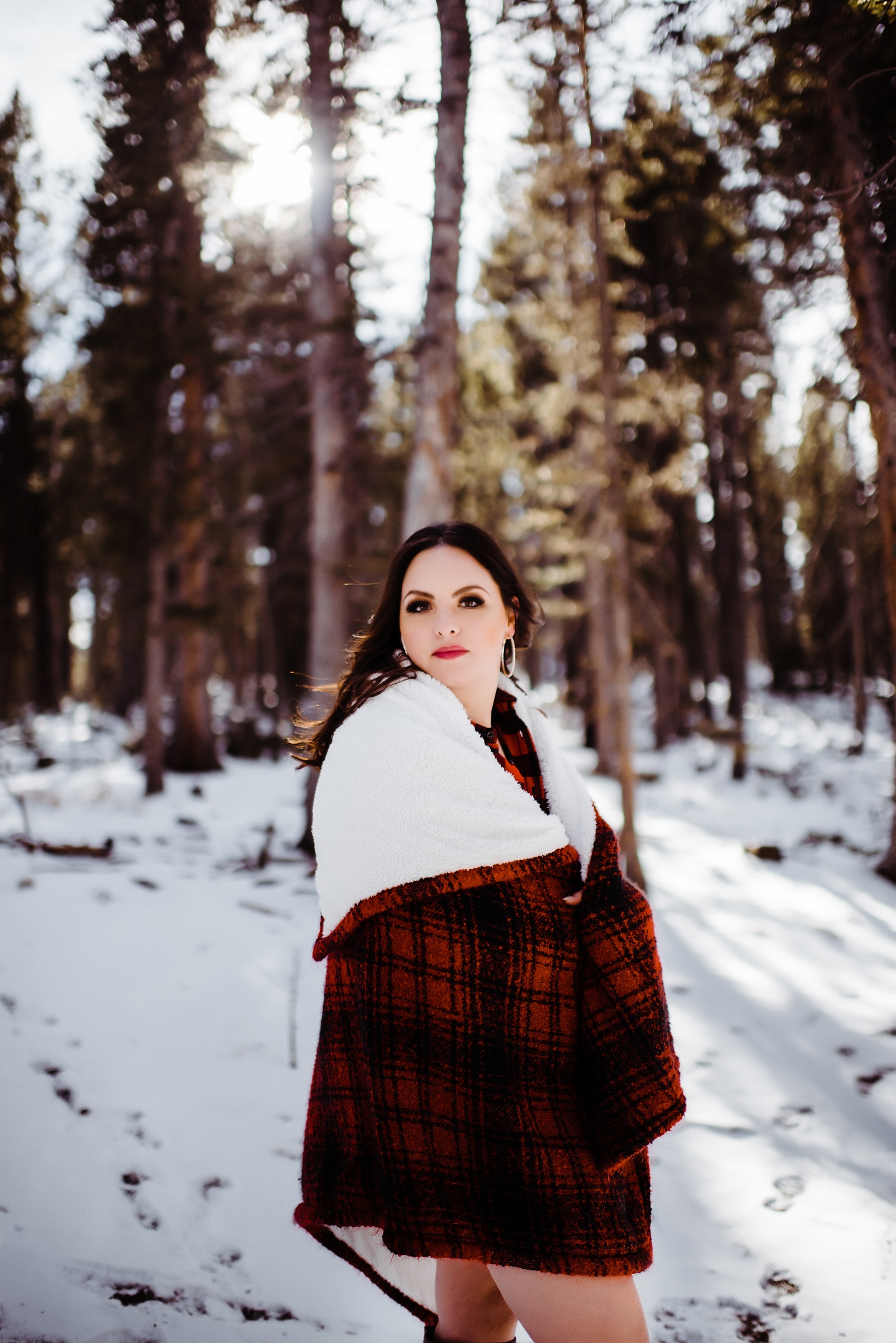 snowy outdoor mountain boudoir in colorado