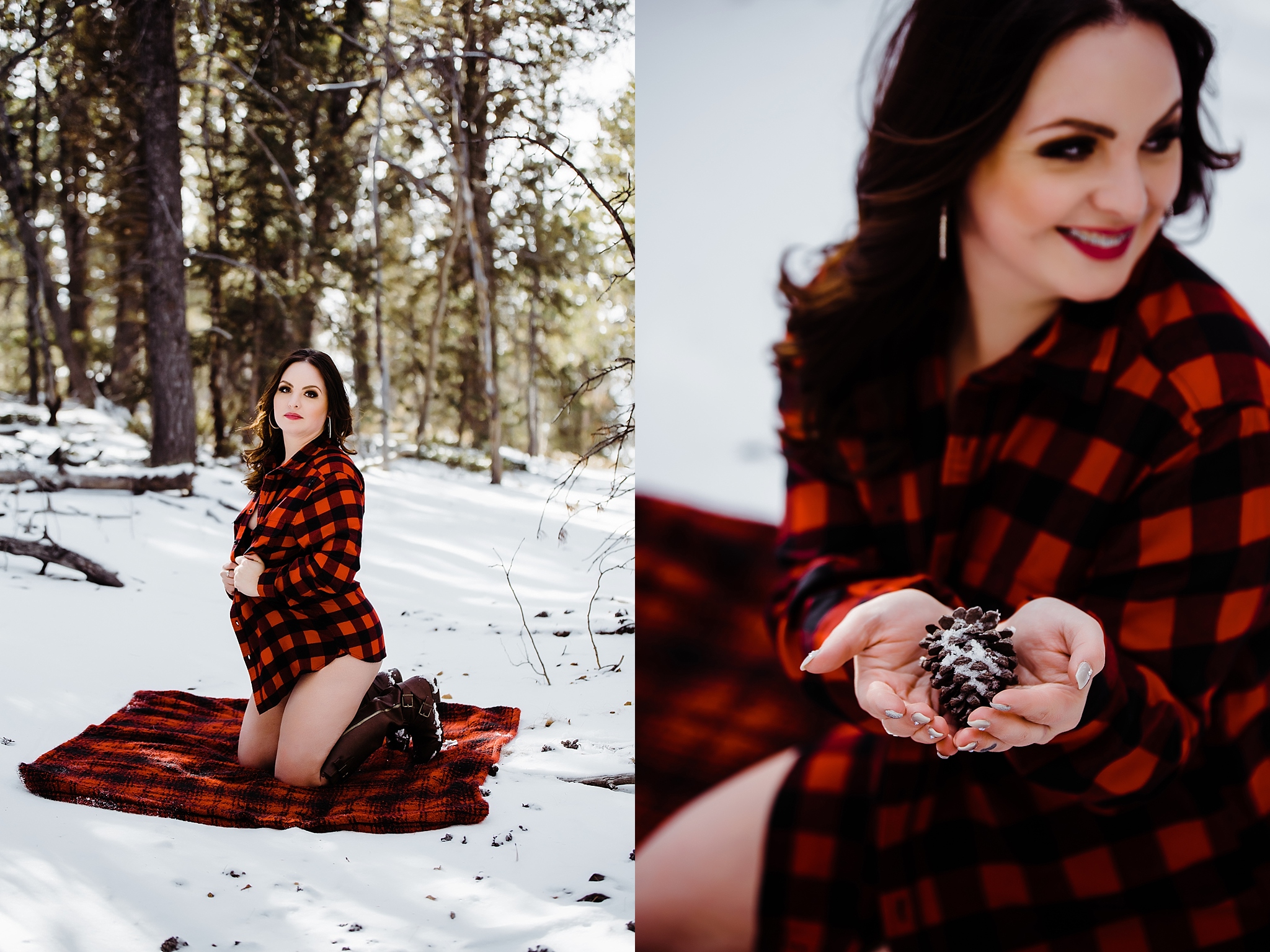 snowy outdoor mountain boudoir in colorado