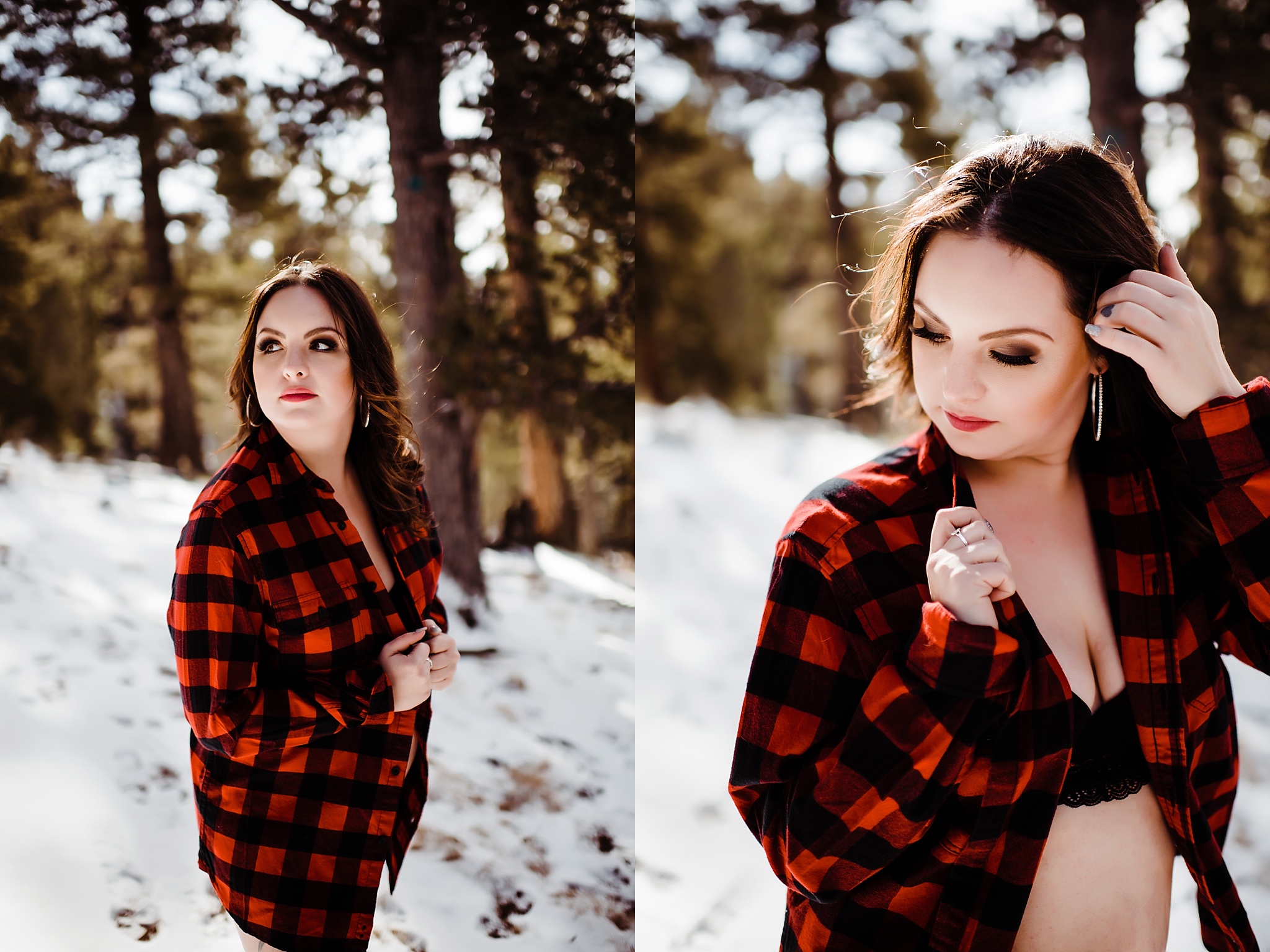 snowy outdoor mountain boudoir in colorado