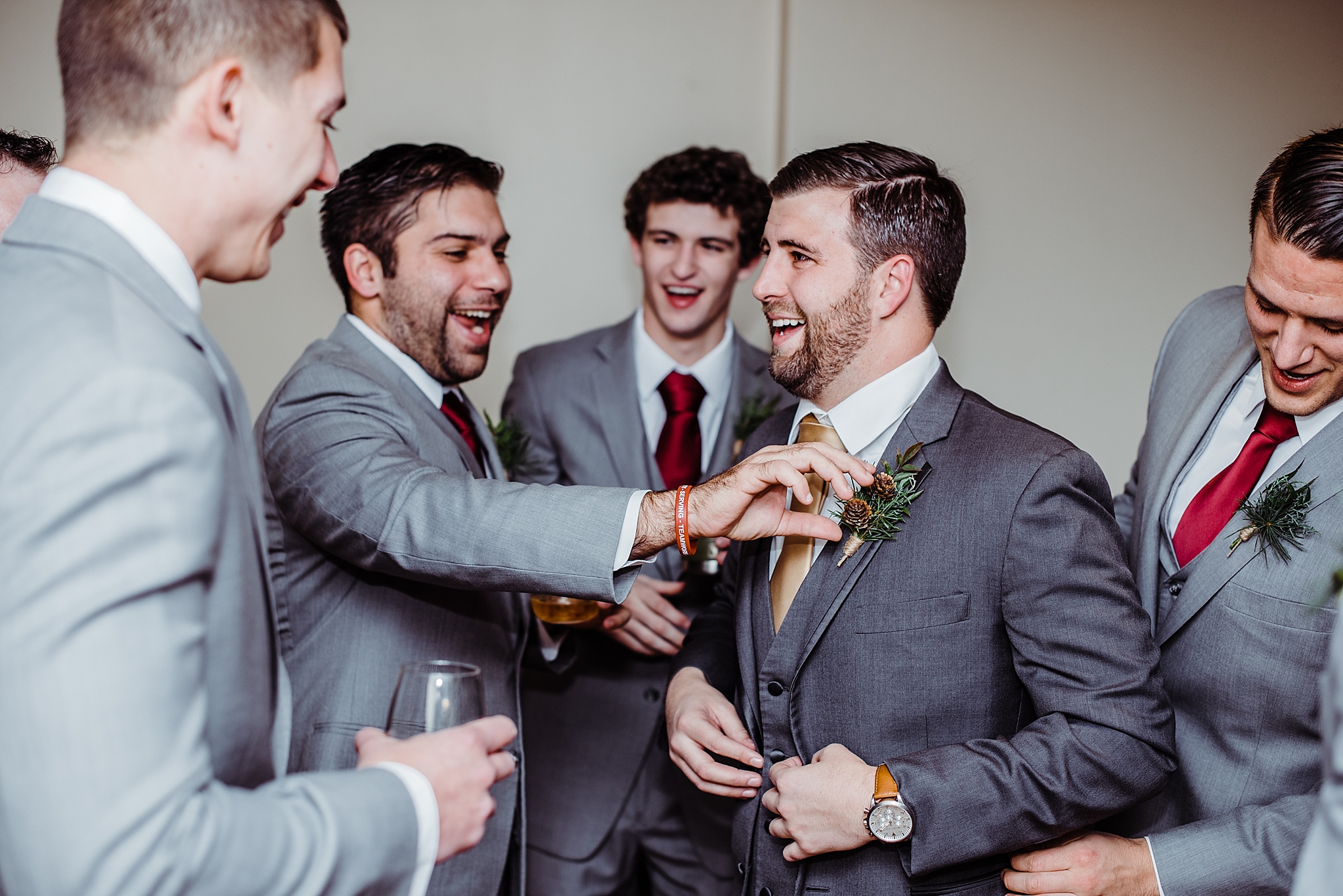 groomsmen hanging out before the wedding