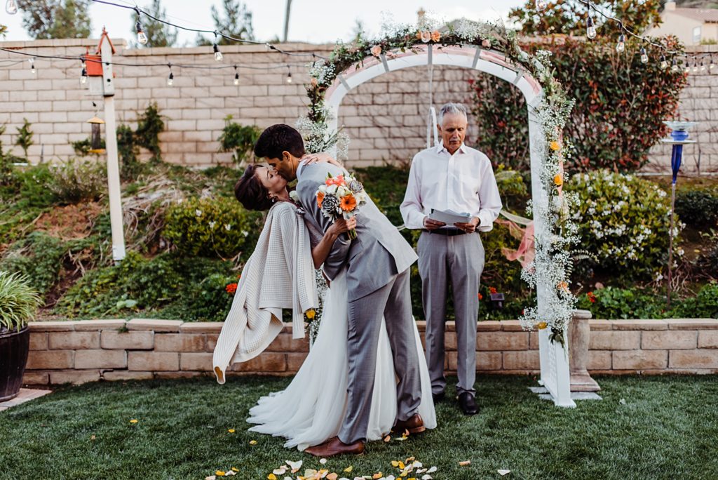 intimate backyard wedding ceremony