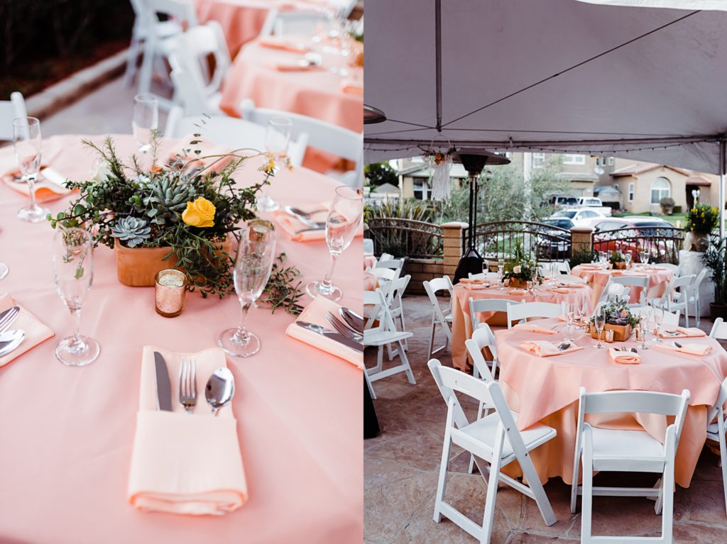intimate backyard wedding reception