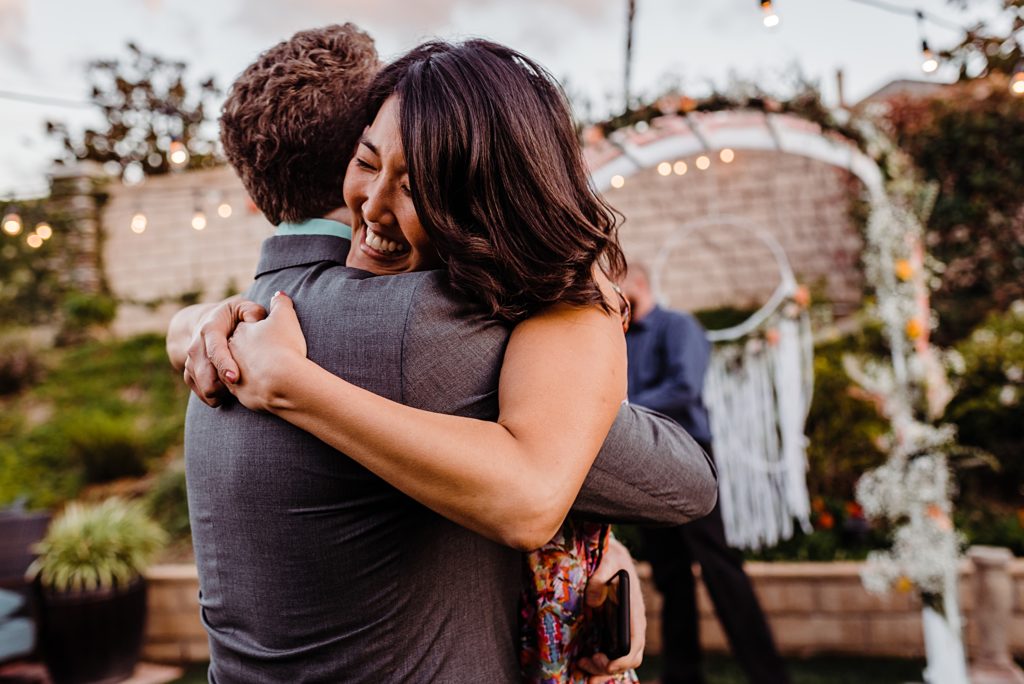 intimate backyard wedding reception