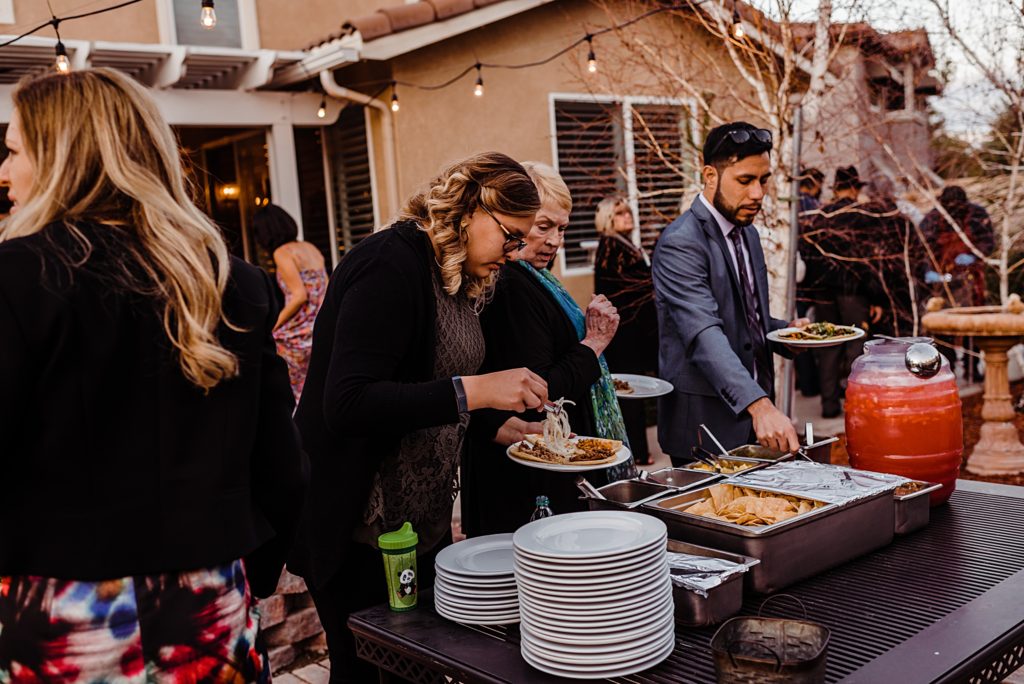 intimate backyard wedding reception