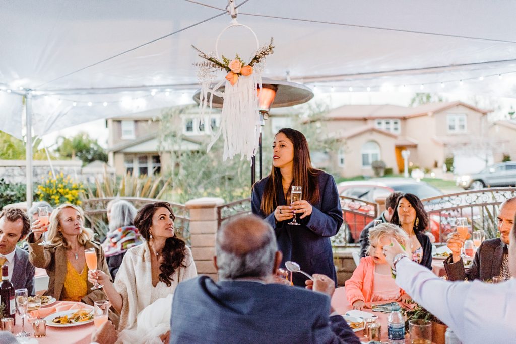 intimate backyard wedding reception