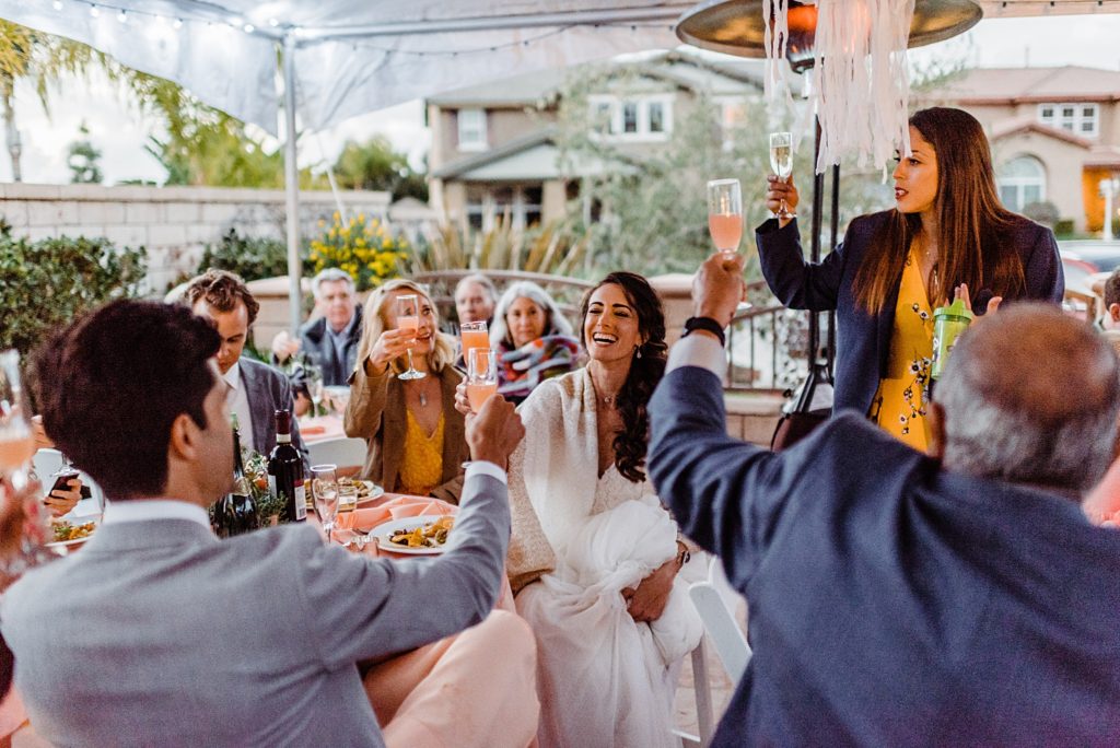 intimate backyard wedding reception