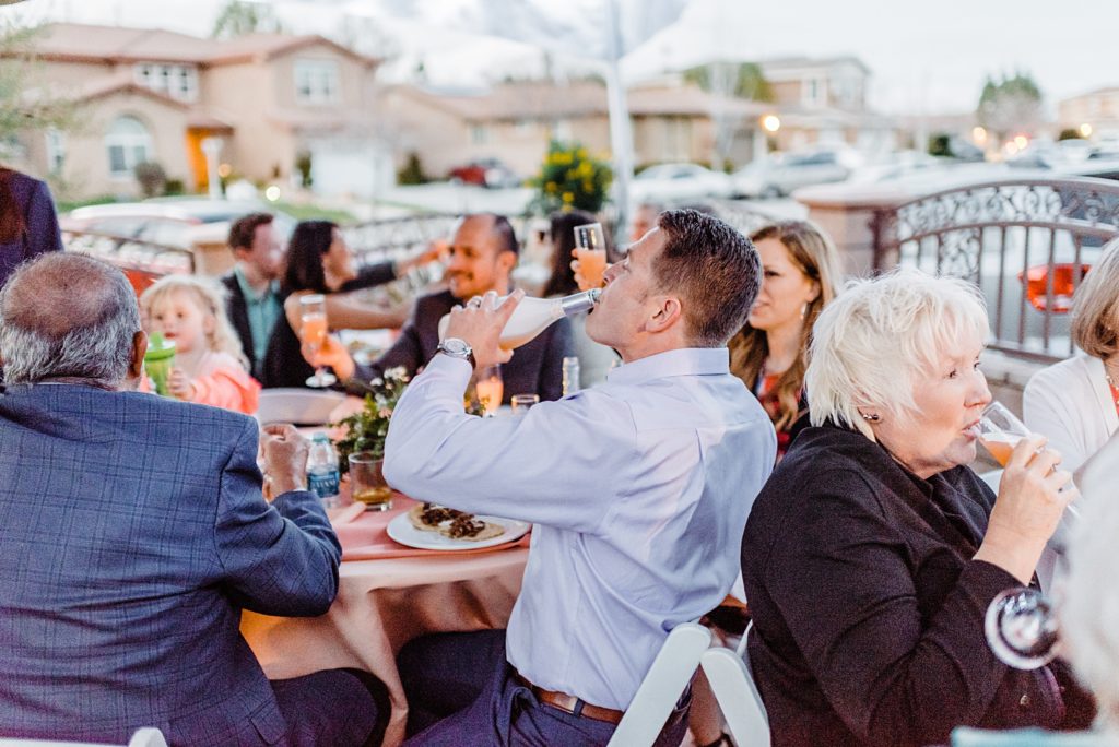 intimate backyard wedding reception