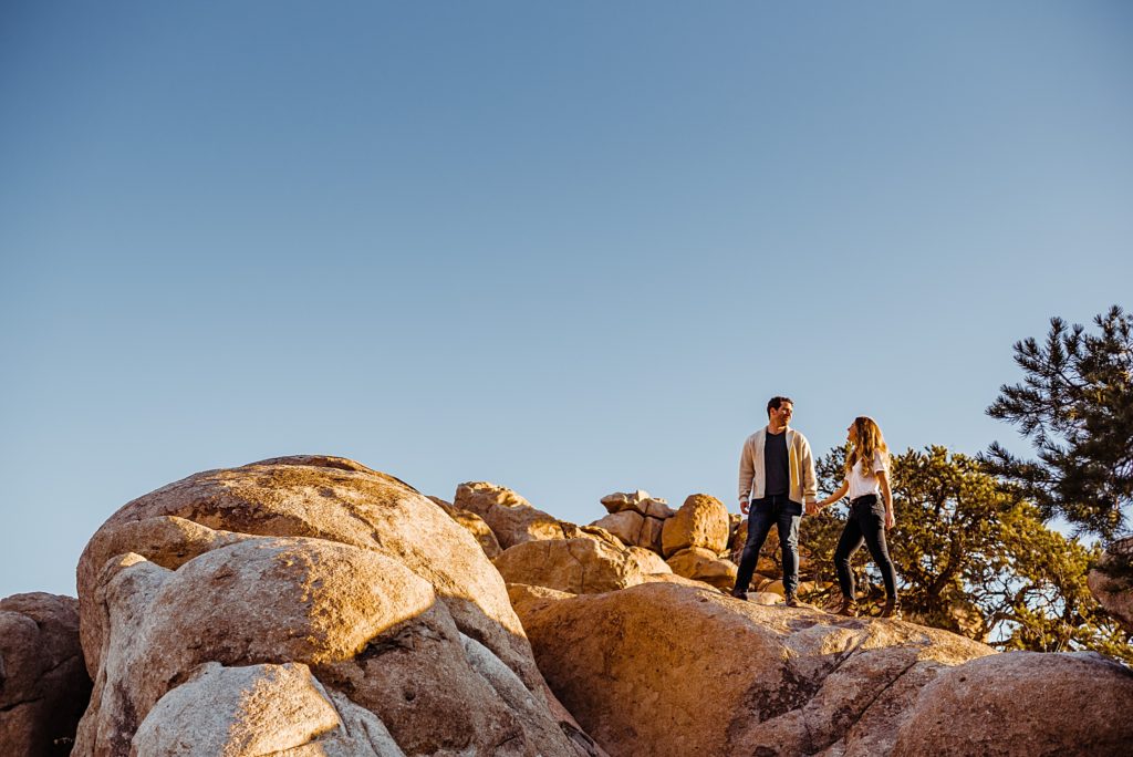 sunrise engagement session in Joshua Tree