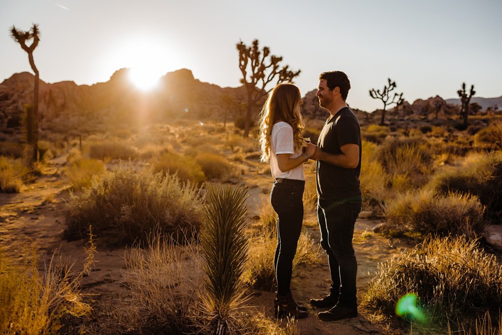 sunrise engagement session in Joshua Tree