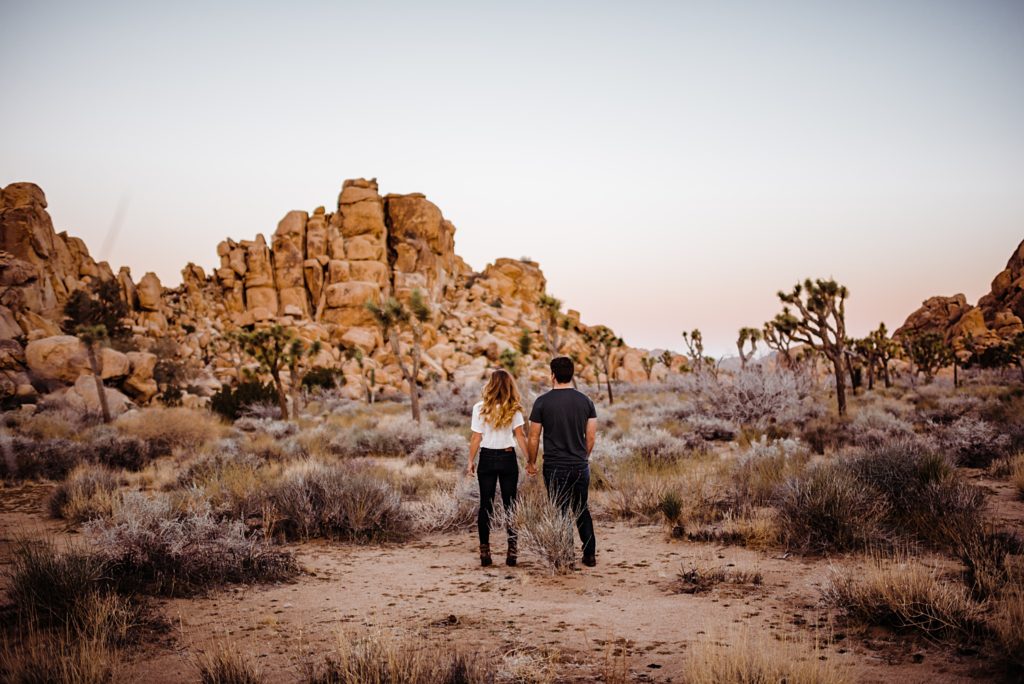 sunrise engagement session in Joshua Tree