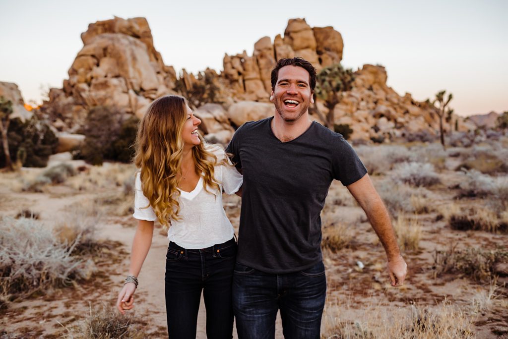 sunrise engagement session in Joshua Tree